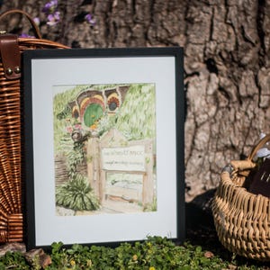Round Door Halfling House Watercolor Digital Download Print