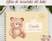 Kit Imprimible Printable Libro Recuerdos Del Bebé Osito Beige