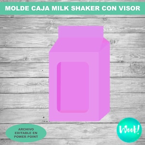 Druckbares Kit Druckbare Milchkarton-Shaker-Form mit bearbeitbarem Viewer