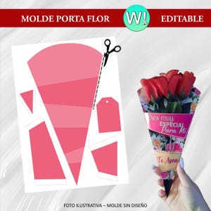 Kit Imprimible Printable Molde Porta Flor Editable