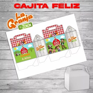 Kit Imprimível Caixa de Doces Refeição Feliz Granja de Zenón