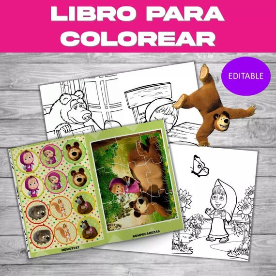 Masha and the Bear Coloring Book Printable Editable