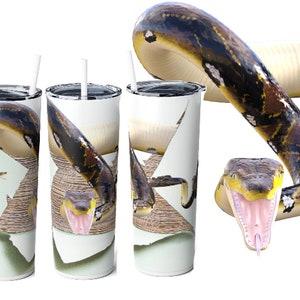 Python Schlange Wrap für 20oz Skinny Tumbler | Sofortiger Download & Sublimation | Realistischer 3D Effekt | Horror Spaß für Partys