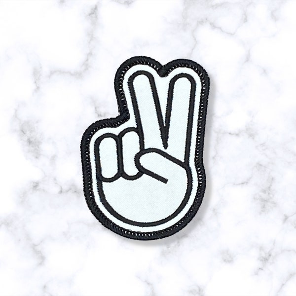 Two Finger Peace patch, Iron-on Patch, Embroidered Patch, Peace Patch, Hippie Patch, Statement Patch