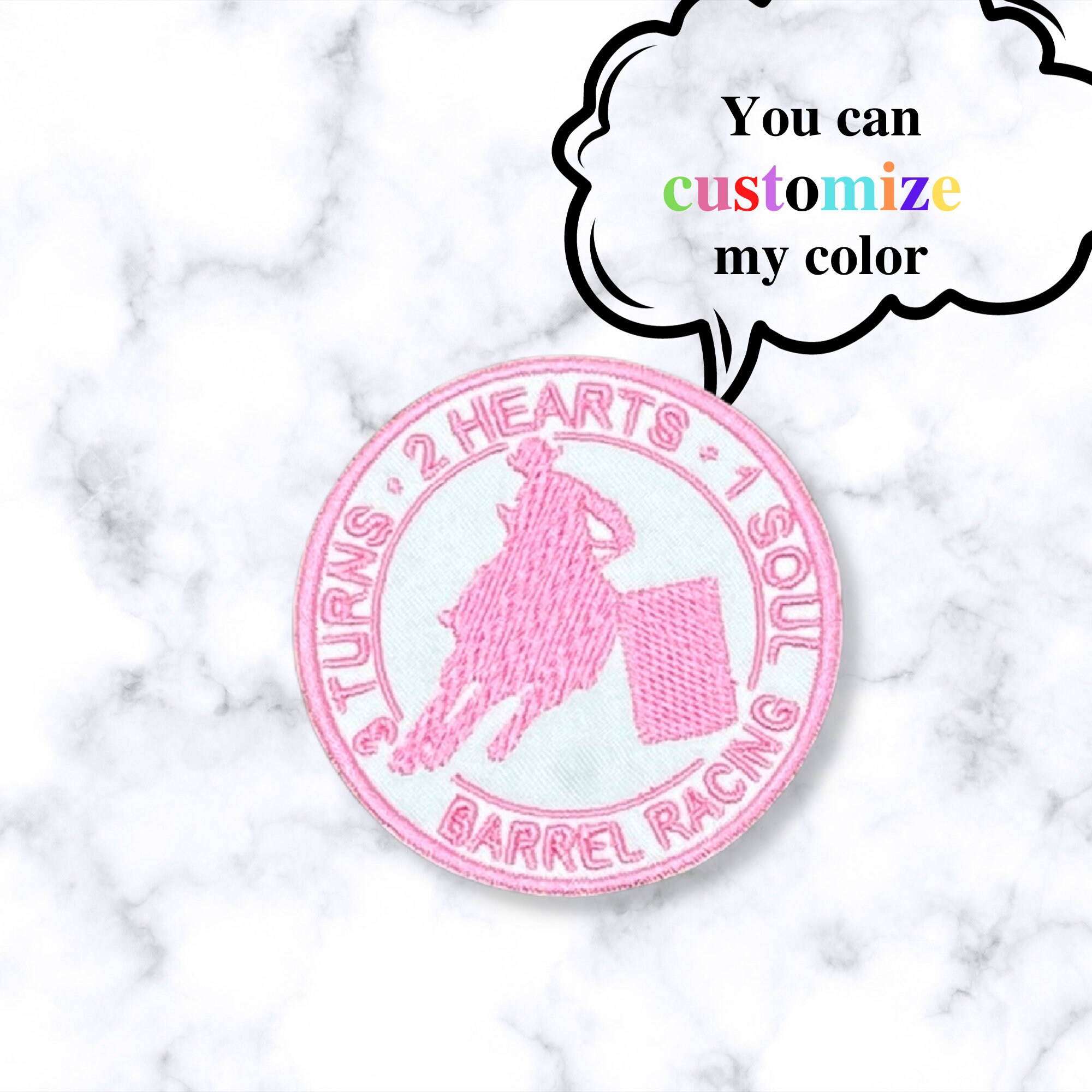 Barrel Racing Patch, CUSTOMIZE THE COLOR, Embroidered Cowgirl Patch - Etsy