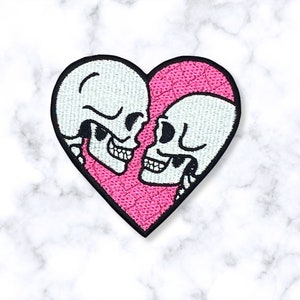 Kissing Skeleton Patch, Skeleton Love Patch, Skull Patch