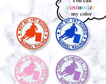 Barrel Racing Patch, CUSTOMIZE THE COLOR, Embroidered Cowgirl Patch