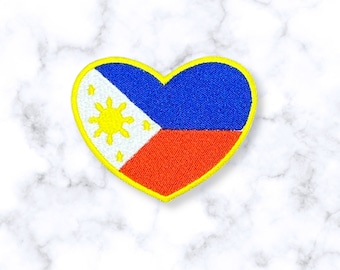 I Love Philippines Flag Patch: Filipino Pride Iron-On