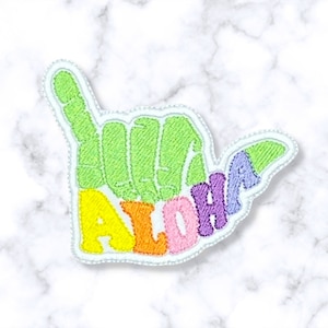 Aloha patch, Shaka Patch, Hawaii Patch, Iron-on Patch, Embroidered Patch