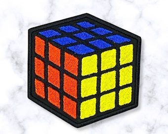 Rubik's Cube Iron-On Patch: Puzzle Game Embroidered Applique