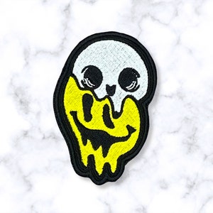 Melting Smiley Patch, Melting Smiley Skull Patch, Melting Smiley Face, Melting Skull Patch