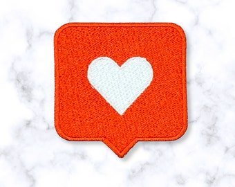Social Media Likes Iron-on Patch: Embroidered Applique (3x3")