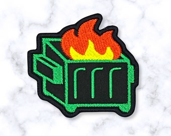 Dumpster Fire Embroidered Iron-On Patch