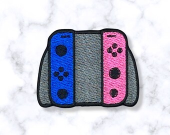 Iron-On Dual Controller Embroidered Patch: Gamer Applique