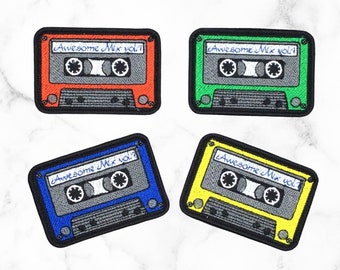 Retro Cassette Tape Iron-On Patch: 80's Inspired Applique