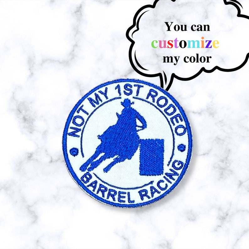 Barrel Racing Patch, CUSTOMIZE THE COLOR, Embroidered Cowgirl Patch - Etsy