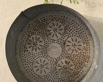 Punched Tin Round Ceiling Flush Mount Cover