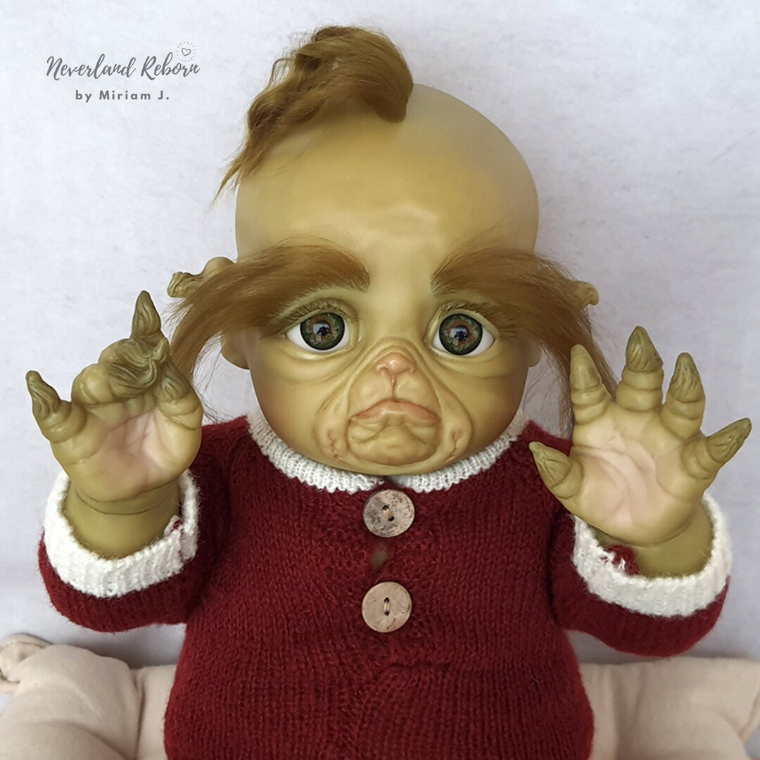 AVAILABLE Reborn Baby Doll Grinch Stole Christmas, Fantasy Reborn Doll