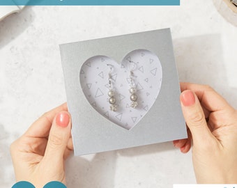Heart Window Box Template SVG. Jewellery Gift Box SVG Template. Envelope Box Template for Cricut.