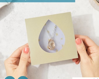 Necklace Box Template SVG. Jewellery Packaging Template. Envelope Box for Earring Display