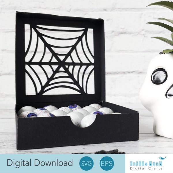 Halloween Treat Box SVG, DIY Halloween Gift Box SVG, Halloween Party Favour Template