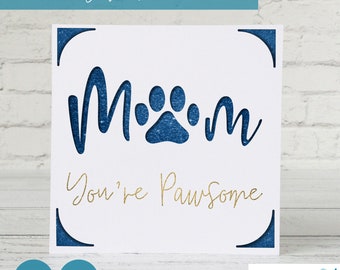 Dog Mom Mother's Day Card SVG, Cricut Foil Design (Digital Download)