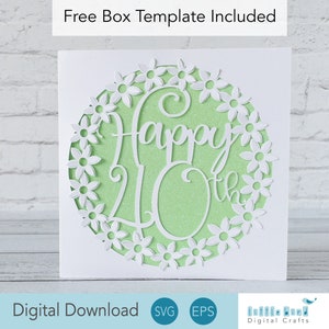 Happy 40th Birthday Karte SVG für Mama, Pop up Blumenkarte SVG für Cricut