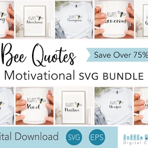 Bee Motivational SVG Bundle, Bee Clip Art Bundle for DIY Home Decor, Tshirt Homemade Gift Idea, Coffee Mug SVG designs