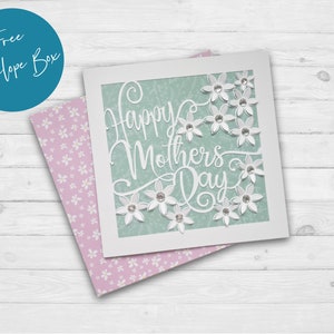 3D Cricut Mother’s Day Card Template, DIY Greeting Card, Pop Up Flower Card Design, SVG EPS File Instant Download image 3