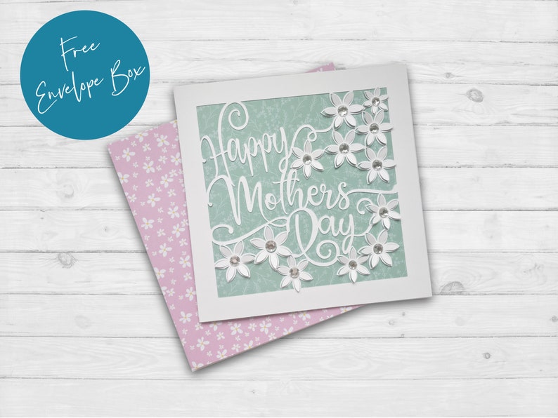 3D Cricut Mother’s Day Card Template, DIY Greeting Card, Pop Up Flower Card Design, SVG EPS File Instant Download image 3
