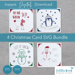 Pacote SVG de Natal, cartão de Natal SVG, cartão de inserção S40 Cricut, compatível com Cricut Joy Xtra