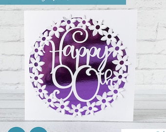 90th Birthday SVG, Happy Birthday Card SVG for Mum, Pop up card for Cricut