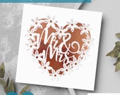 Mr and Mrs SVG, Wedding Day Card for Bride, Pop up Wedding Card SVG, Cricut Mr and Mrs