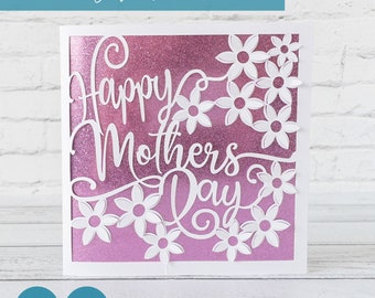 Popup Flower Mother's Day Card SVG Design, Cricut DIY 3d Card Design for Mother's Day.