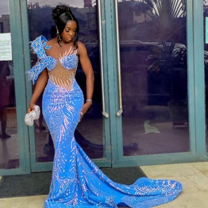Mono Strap Wedding Reception Dress African Lace Dress - Etsy