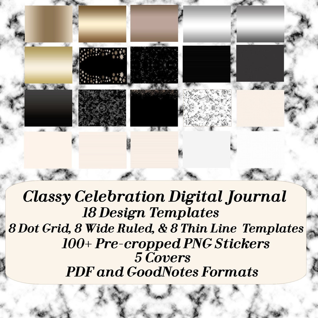 Buy Classy Celebration Digital Journal Kit Instant Download updated ...