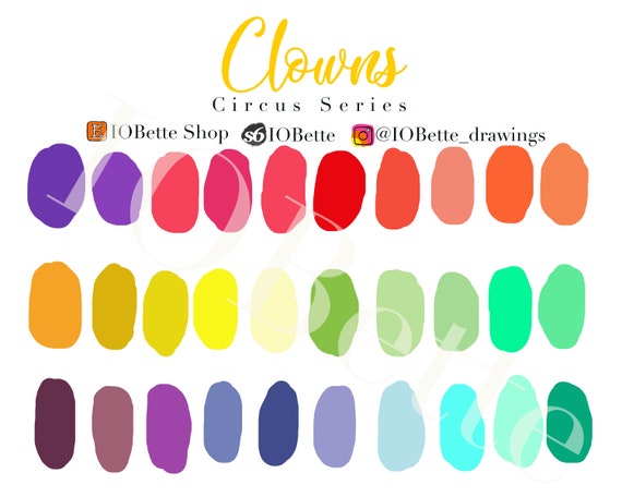 Color Palette Color Swatch Ipad Procreate Tools Circus | Etsy