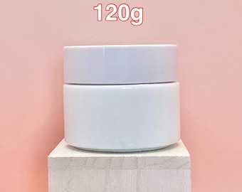 120g  Glass Cosmetic Jar, Luxury Glass Jar in White