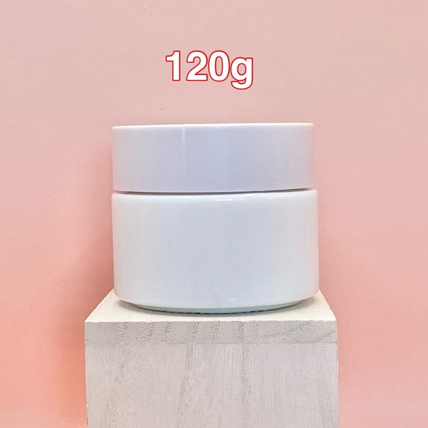 120g  Glass Cosmetic Jar, Luxury Glass Jar in White