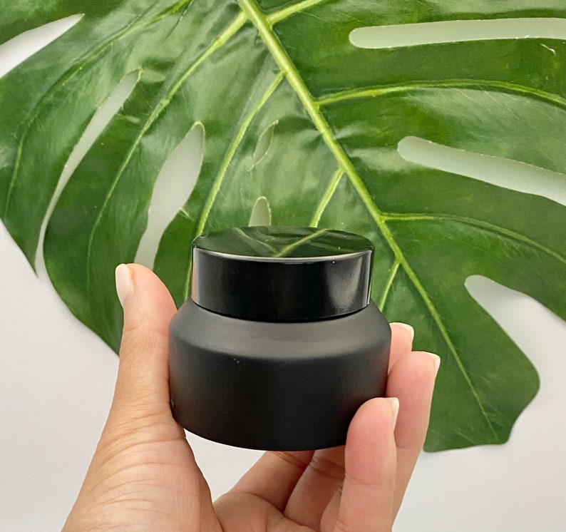 50g empty glass cosmetic jar , luxury glass jar in matte black Bild 4
