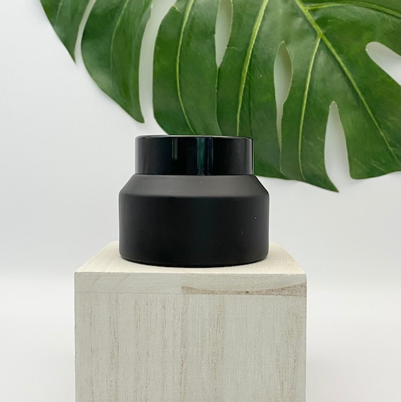 50g  empty glass cosmetic jar , luxury glass jar in matte black