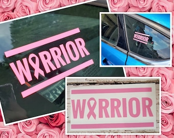 Breast Cancer Awareness Warrior Sticker - 5 Inch Vinyl Decal For Car, Laptop, Window Support Ribbon