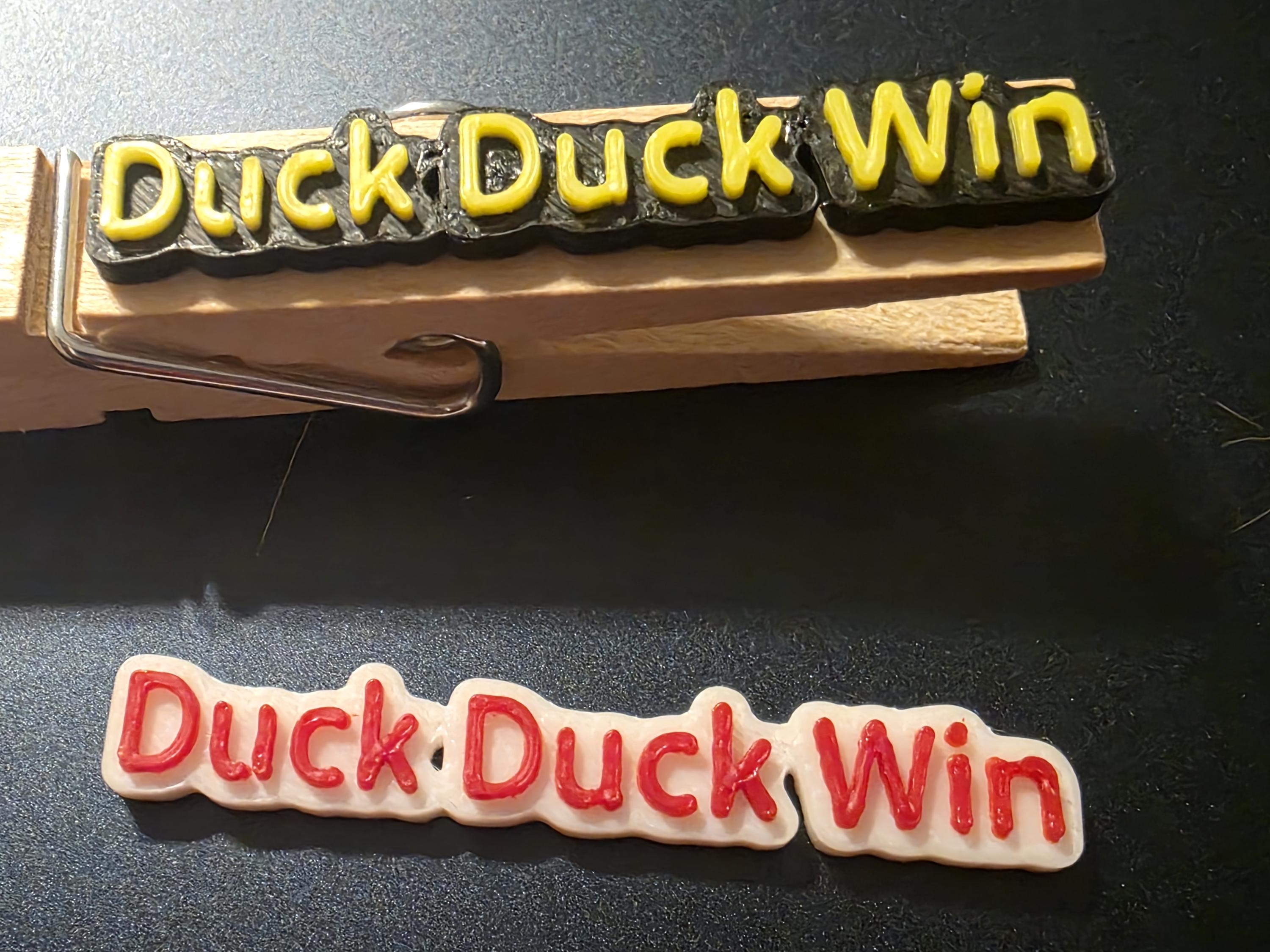 Pin Wording Duck Duck Win 3D Printed Cheer Pin Wording Set of 10 | DIY Cheerleading ...