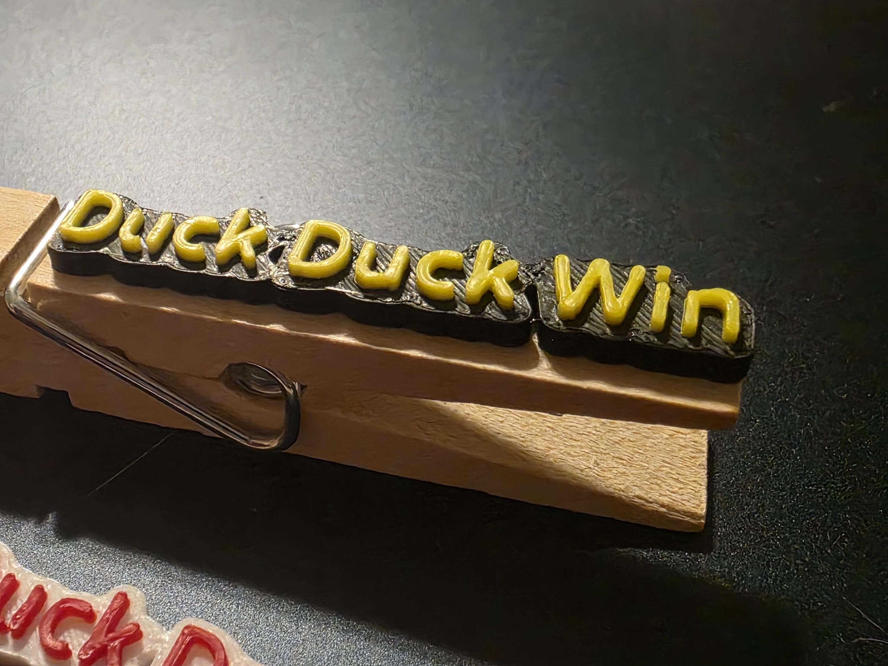 Pin Wording Duck Duck Win 3D Printed Cheer Pin Wording Set of 10 | DIY Cheerleading ...