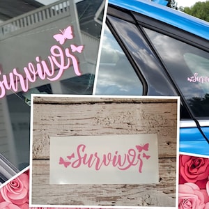 Window Decal - Breast Cancer Awareness - Survivor - October - Fighter - Laptop - Tumbler - Car - Vehicle - Window - Sticker