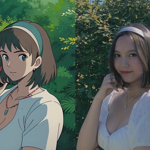 Ghibli Style Portraits,turn You Into a Ghibli Character, Custom Digital