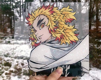 Demon killer glasspainting, Hand-Painted, Anime glass Painting,  anime, manga, handmade