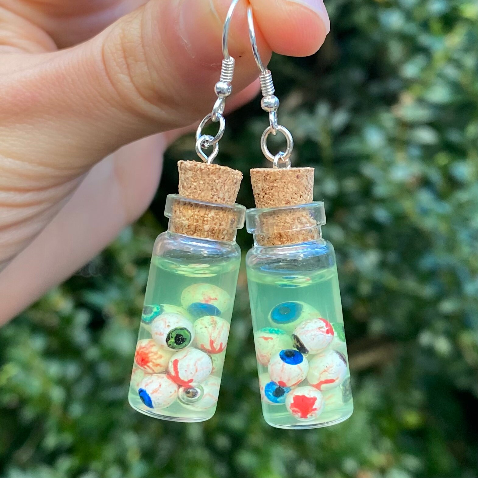 Mini Witchy Eyeball Jar Earrings Etsy