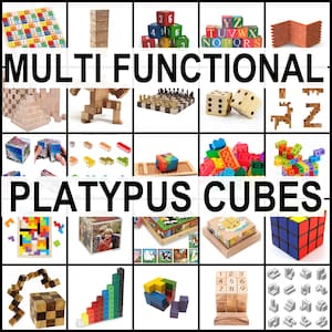Platypus: Multi-purpose, multi-functional, all-in-one wooden cube set with which you can play 25 different types of games.