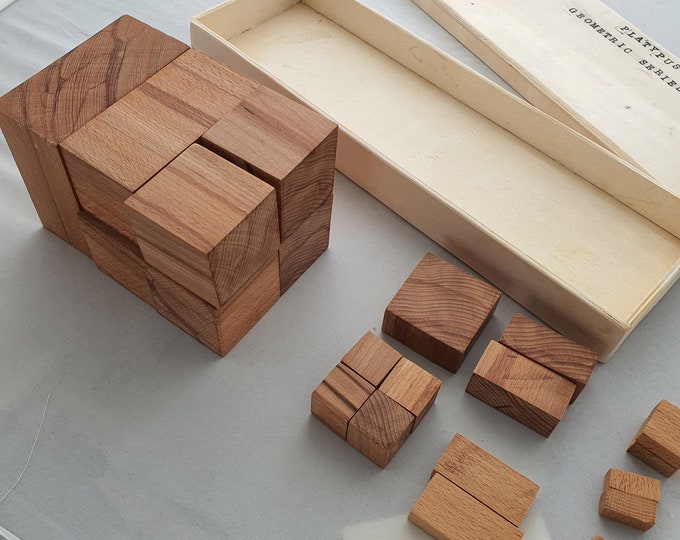 Holzwürfelblöcke für arithmetische und geometrische Reihen, handgefertigte Holzpädagogikblöcke, Spiel- und Lernwerkzeug, Montessori-Material